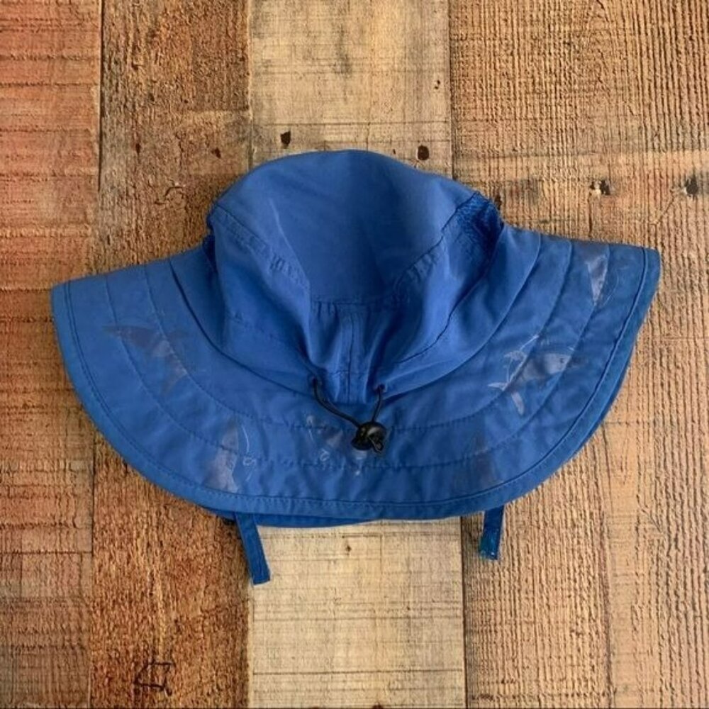Sun Protection Zone Child Safari Hat Blue With Sharks